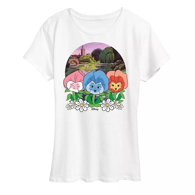 Disneys Alice in Wonderland Womens Flower Row Graphic Tee Product Image