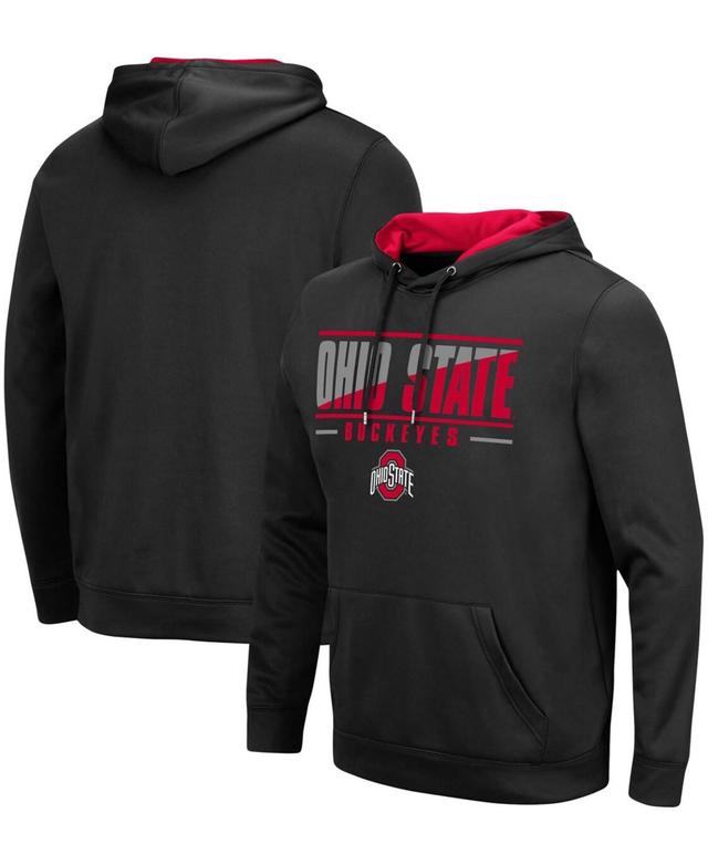 Mens Black Wisconsin Badgers Slash Stack 2.0 Pullover Hoodie Product Image