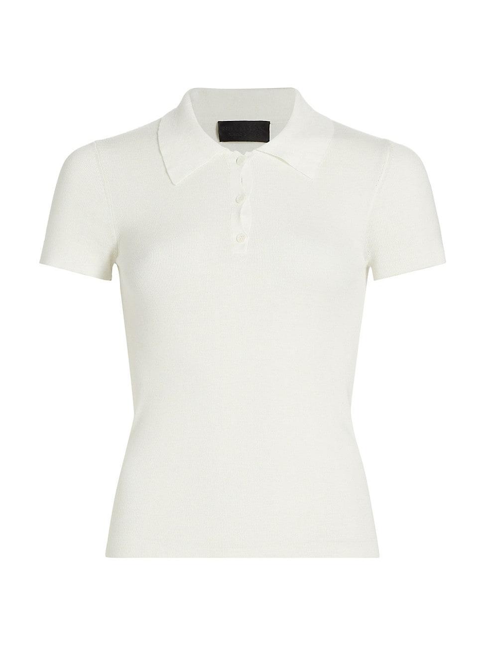 Womens Solana Cotton Knit Short-Sleeve Polo Top Product Image