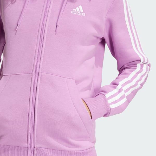 Essentials 3-Stripes Full-Zip Fleece Hoodie Product Image