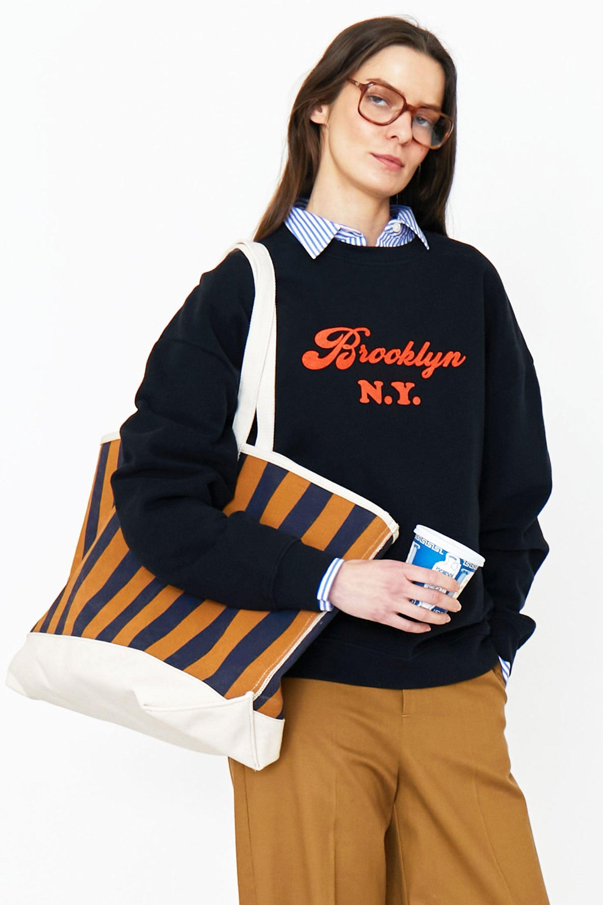 The Oversized Brooklyn Sweatshirt - Black Female Product Image