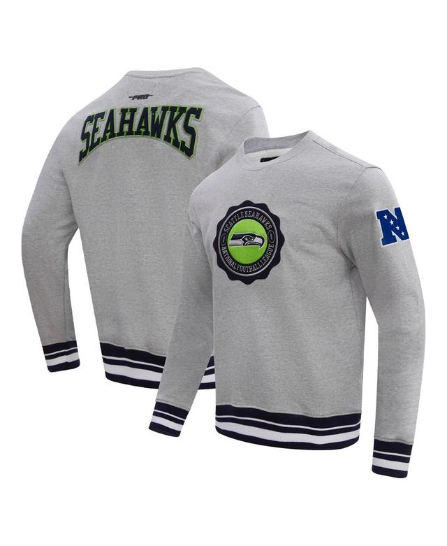 Mens Pro Standard Heather Gray Seattle Seahawks Crest Emblem Pullover Sweatshirt Product Image