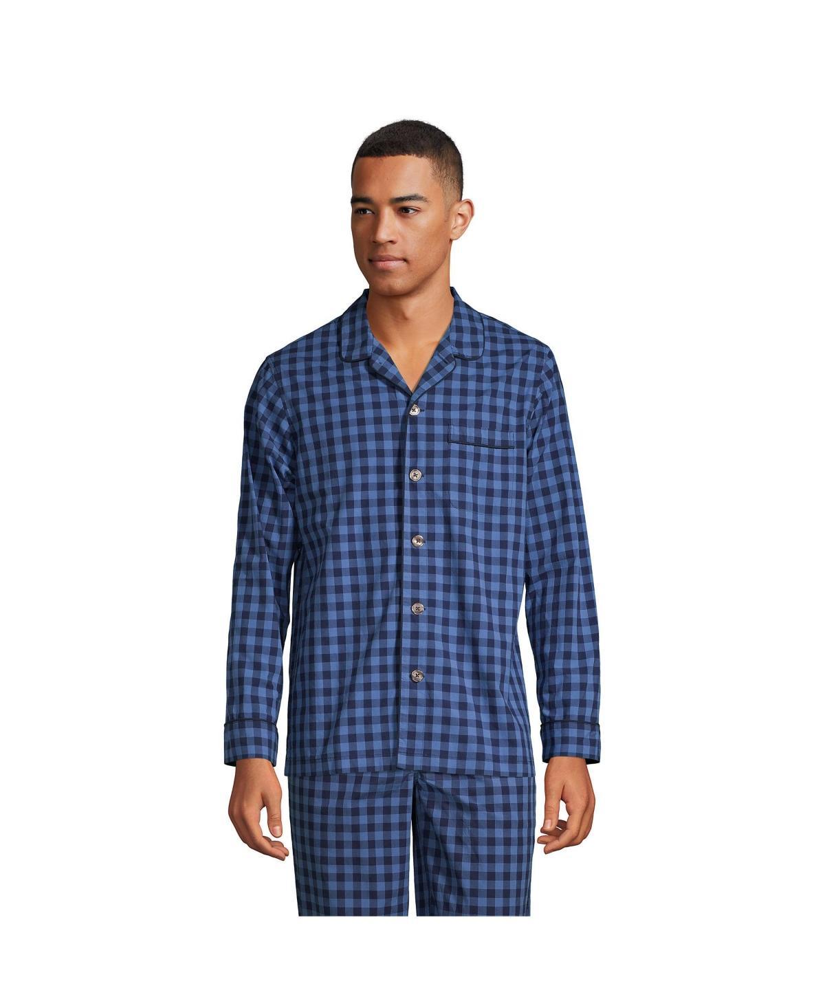 Big & Tall Lands End Poplin Pajama Sleep Shirt, Mens Product Image