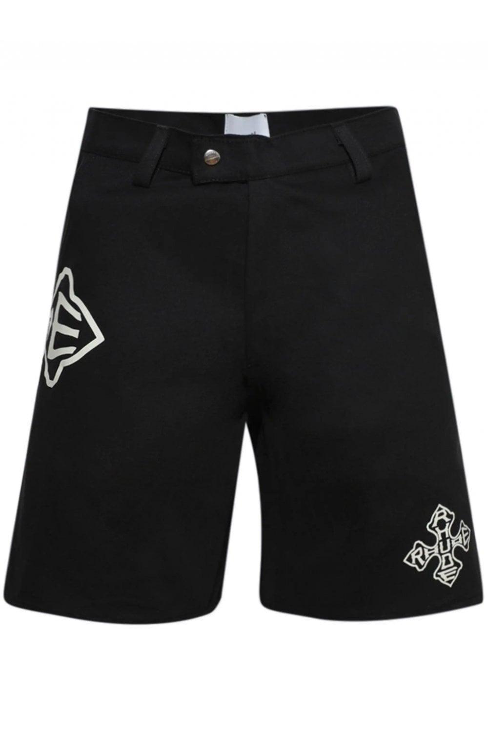 RHUDE Cross Logo Twill Shorts In Black Product Image