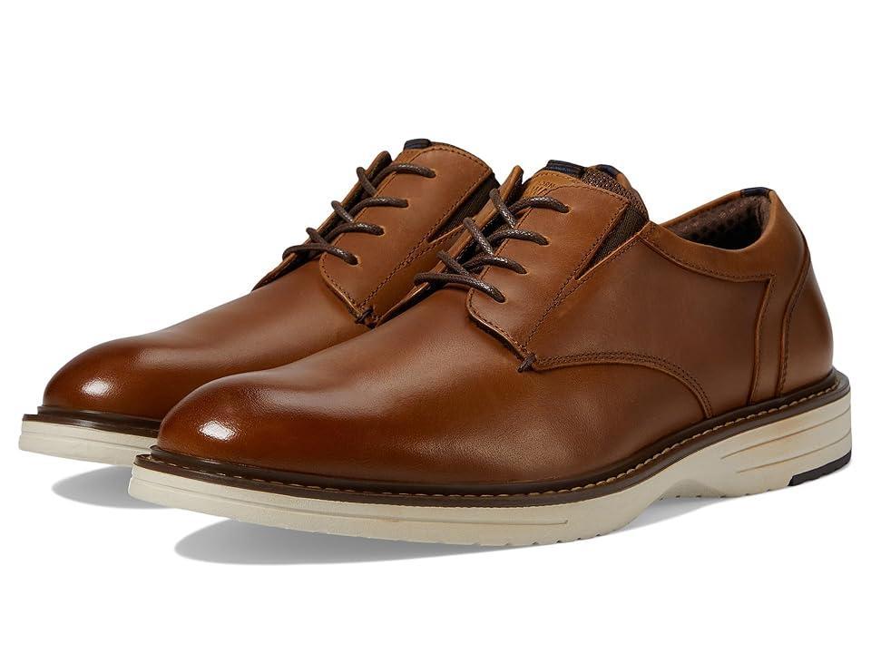 Nunn Bush Griff Plain Toe Oxford Lightweight and Comfortable for All Occasions Leather Lace Up (Cognac) Men's Lace-up Boots Product Image