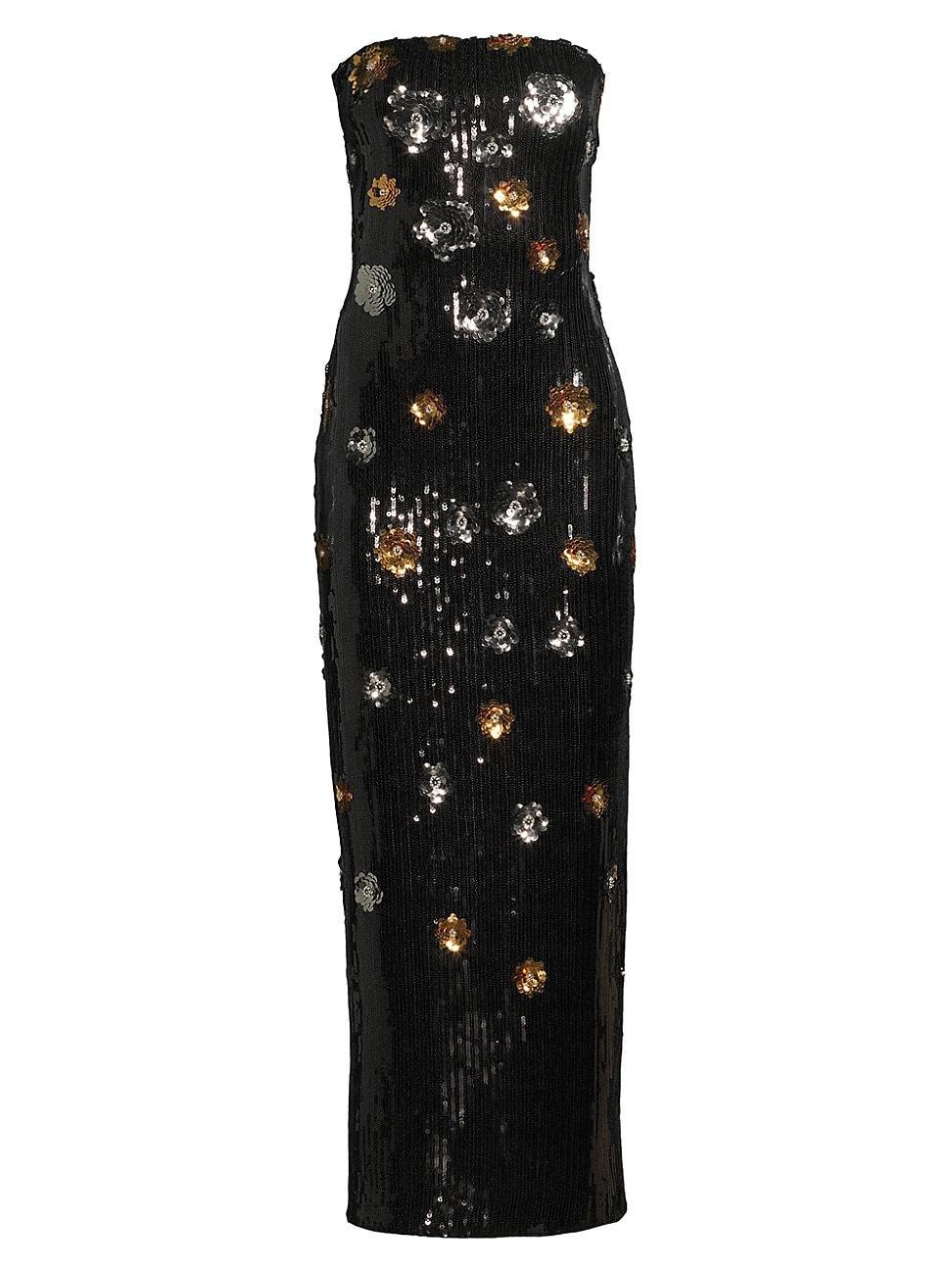 Womens Shiloh Floral Sequined Midi-Dress Product Image