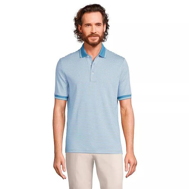 Mens Lands End Super Soft Supima Polo Radiant Blue Product Image