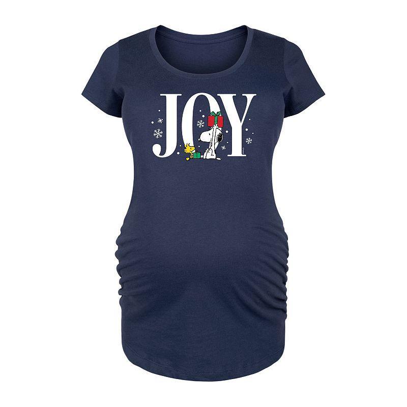 Maternity Peanuts Snoopy Woodstock Joy Graphic Tee, Womens Blue Product Image