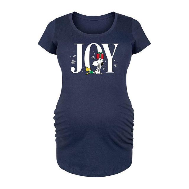 Maternity Peanuts Snoopy Woodstock Joy Graphic Tee, Womens Blue Product Image