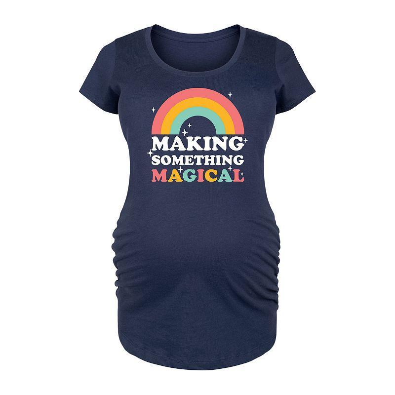 Maternity Making Something Magical Graphic Tee, Womens Heather Grey Product Image