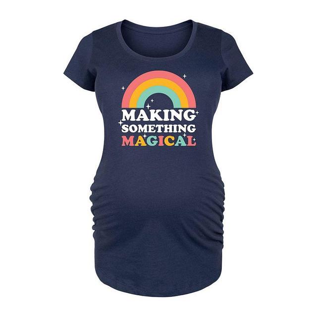 Maternity Making Something Magical Graphic Tee, Womens Blue Product Image