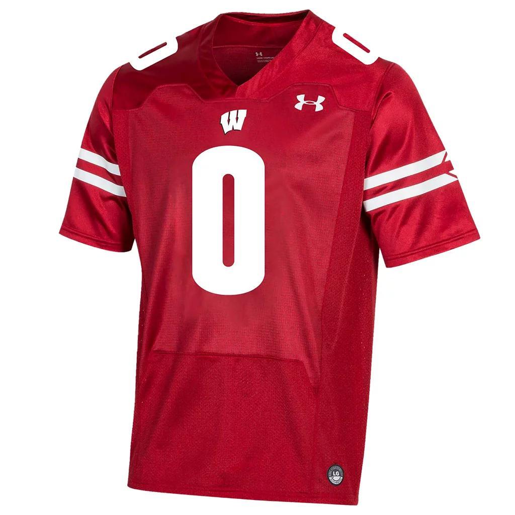 Men's UA ArmourFuse Wisconsin Football NIL Replica Jersey Product Image