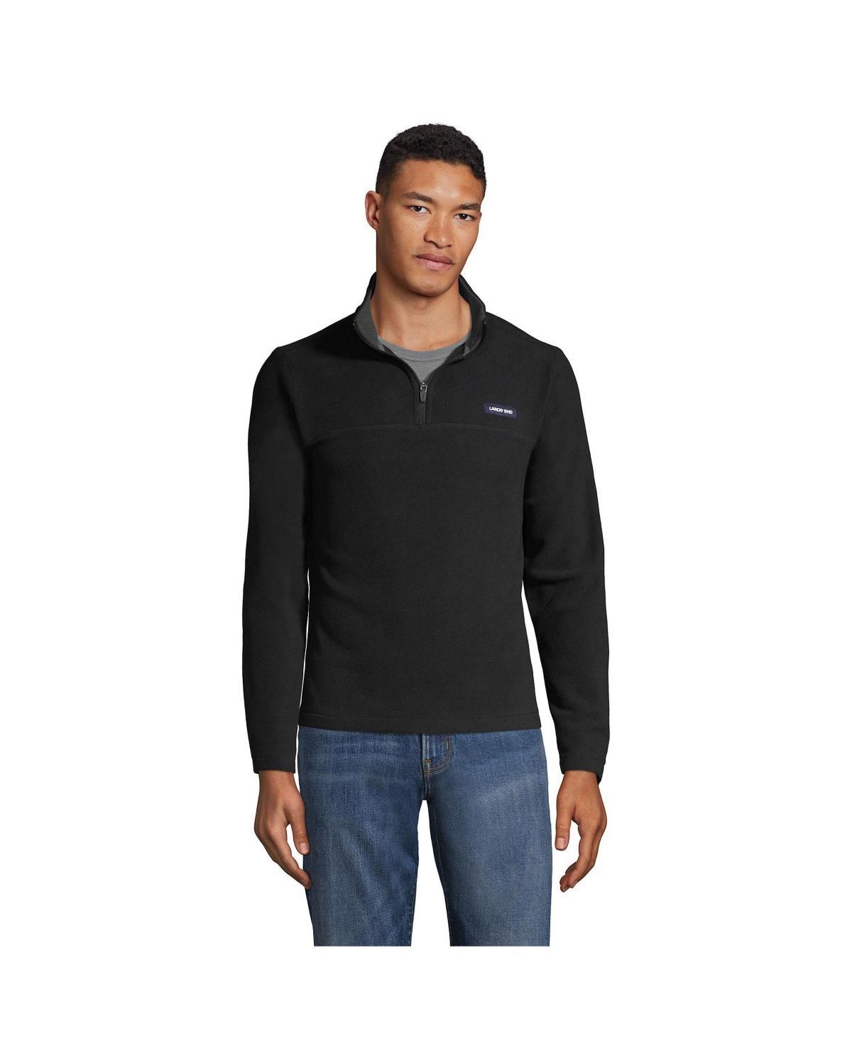 Lands End Mens Fleece Quarter Zip Pullover Jacket Product Image