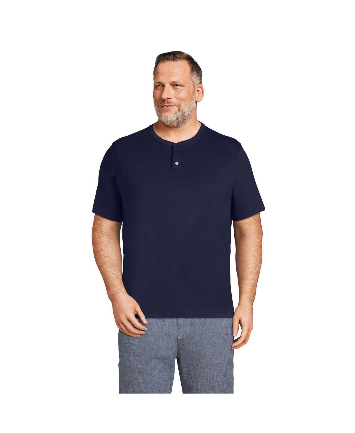 Big & Tall Lands End Super-T Henley, Mens Radiant Blue Product Image