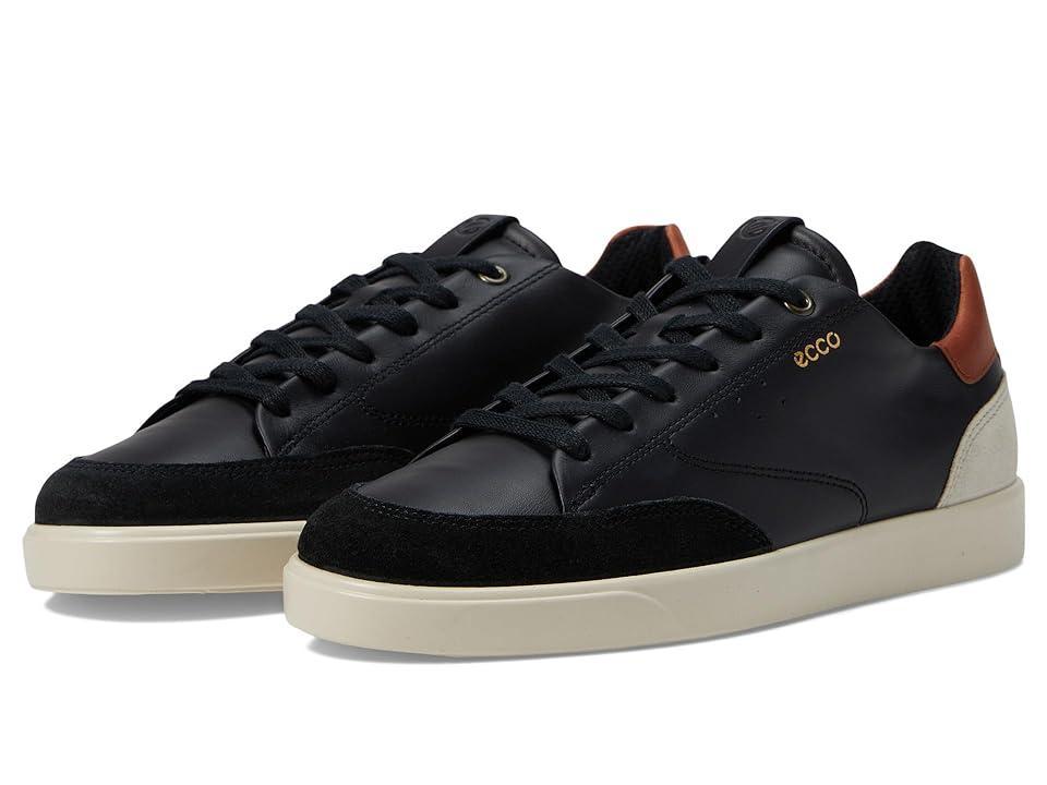 ECCO Street Lite Court Sneaker Black/Limestone) Women's Shoes Product Image