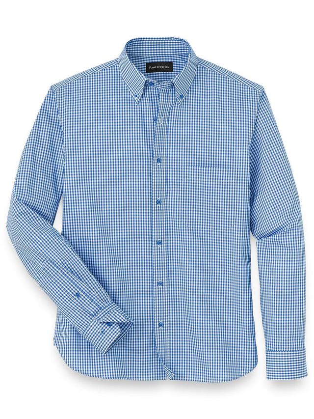 Slim Fit Cotton Gingham Casual Shirt Product Image