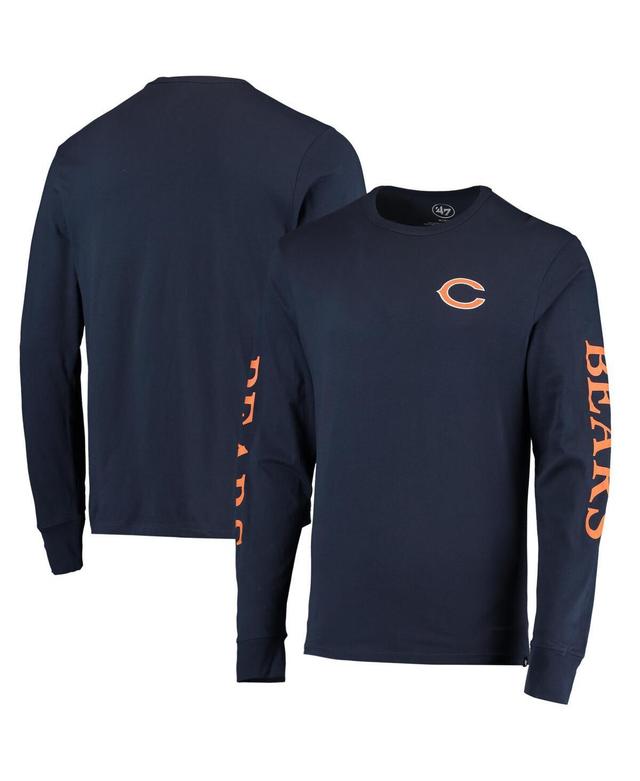 Men's '47 Navy Chicago Bears Franklin Long Sleeve T-Shirt Product Image