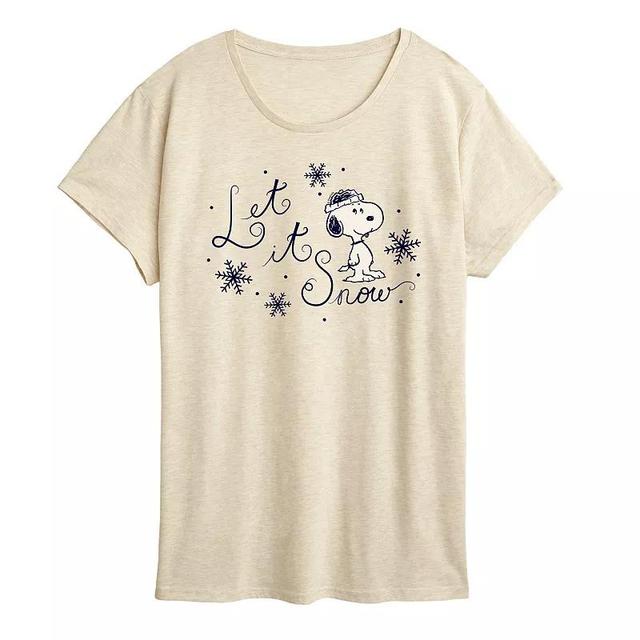 Womens Peanuts Snoopy Let It Snow Graphic Tee Product Image