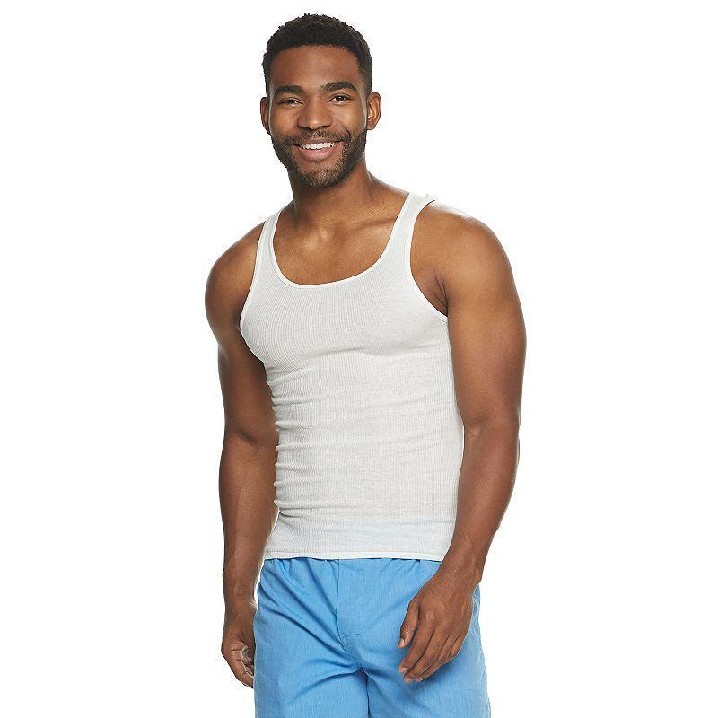 Mens Hanes Ultimate 7-pack +1 Bonus ComfortSoft Tanks White Product Image