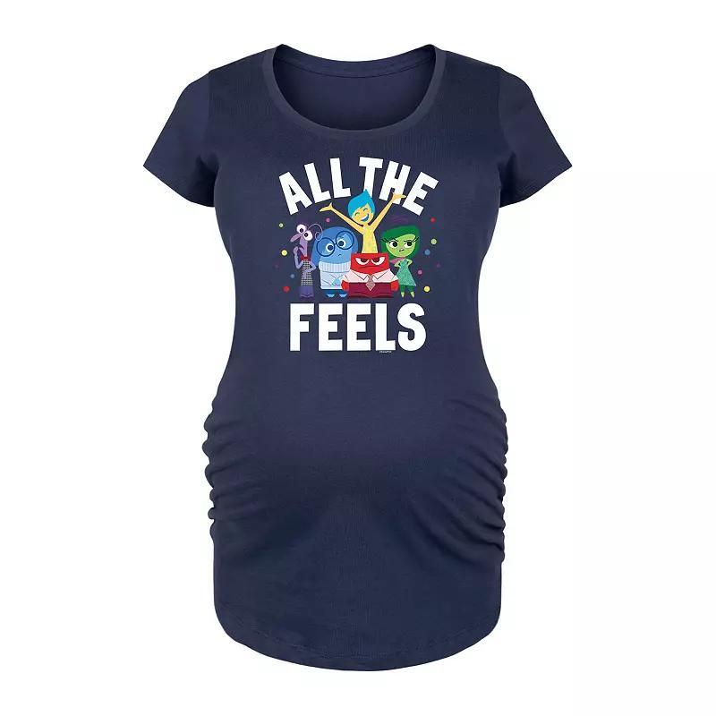 Disney / Pixars Inside Out Maternity All The Feels Graphic Tee, Womens Blue Product Image