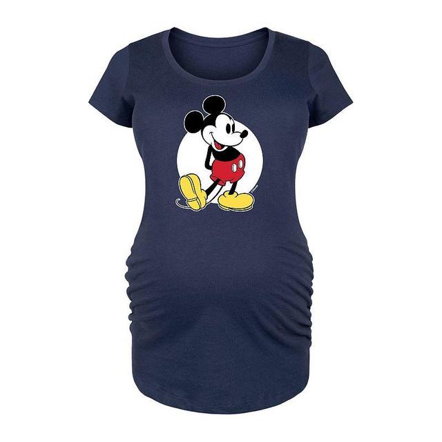 Disneys Mickey Mouse Maternity Classic Graphic Tee, Girls Blue Product Image