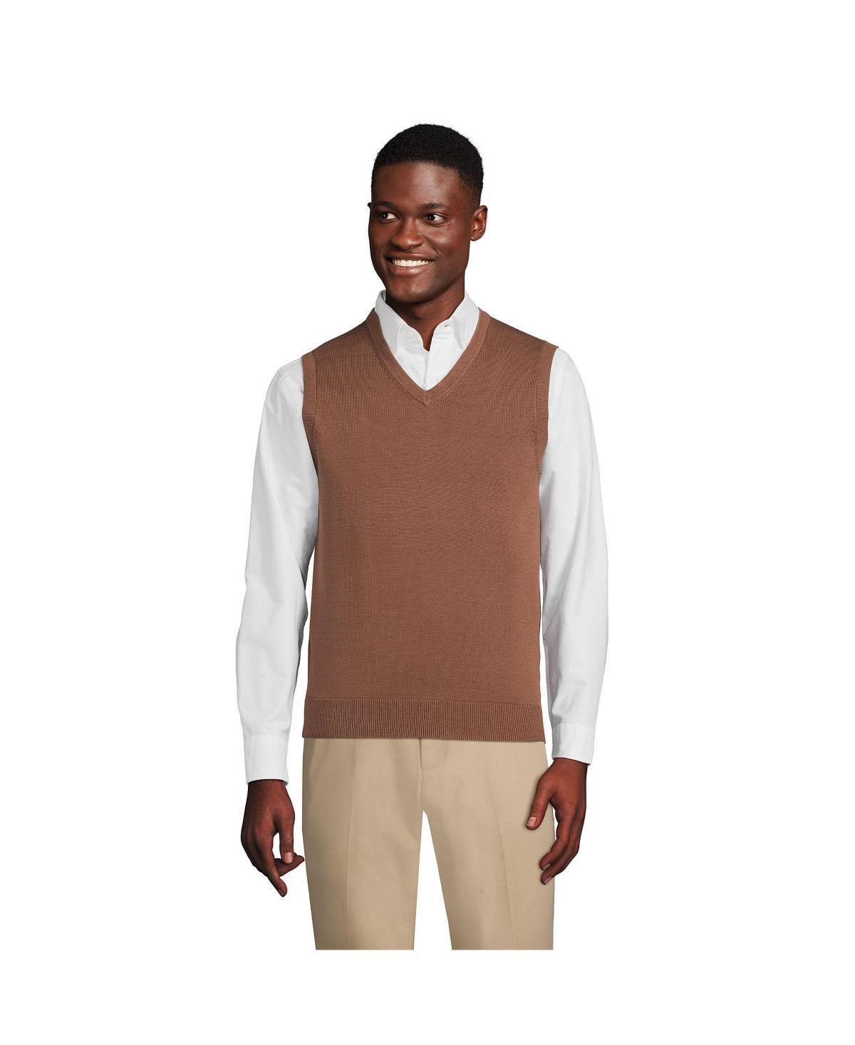 Lands End Mens Fine Gauge Supima Cotton Sweater Vest Product Image