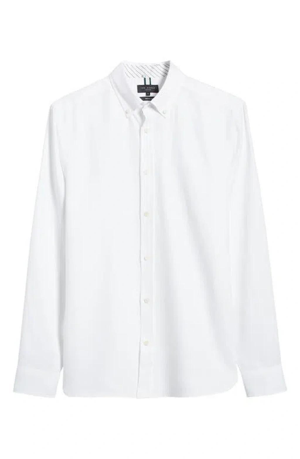 Jorviss Cotton Solid Slim Fit Button Down Shirt In White Product Image