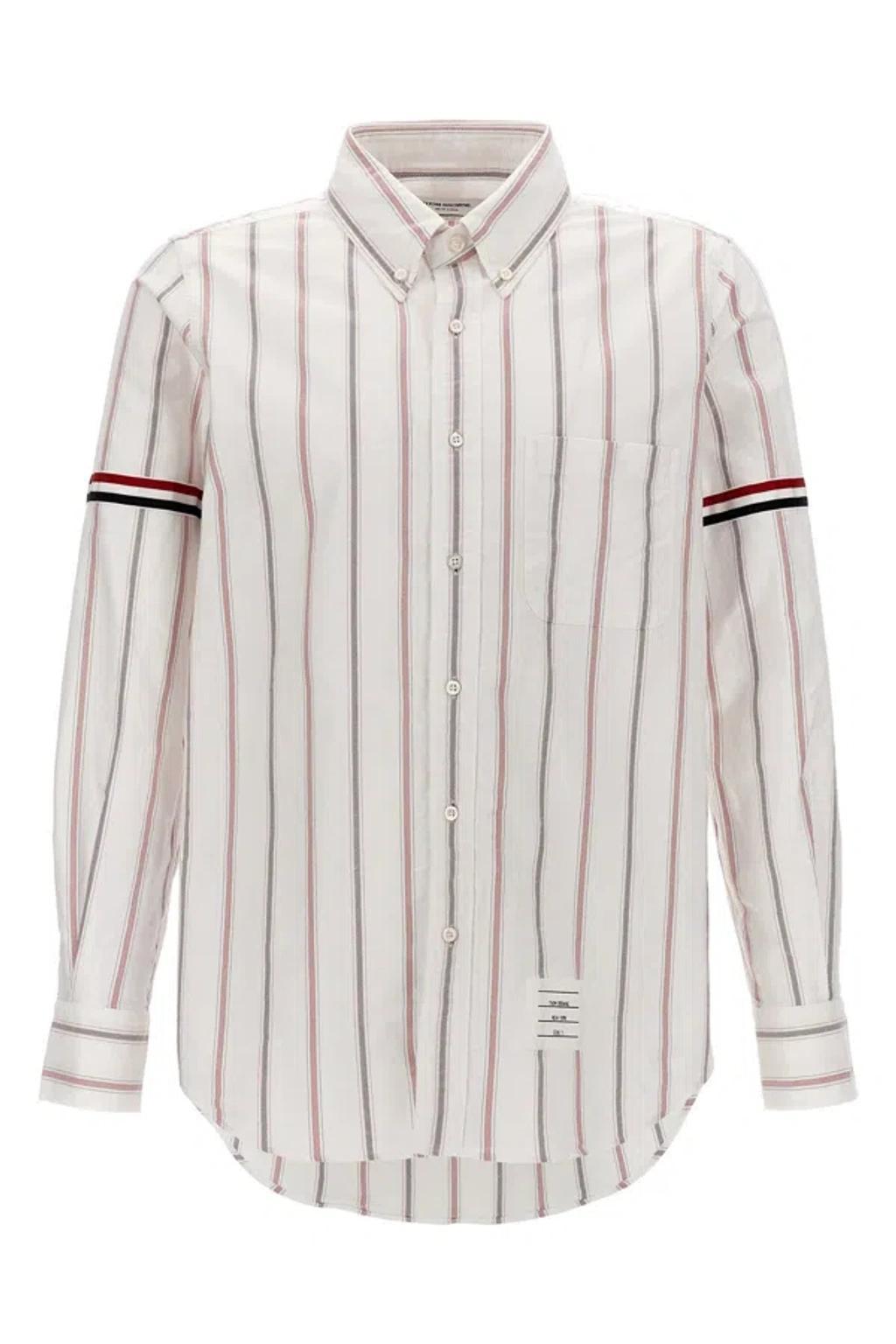 Striped Sleeve Detail Shirt In Multicolor Product Image