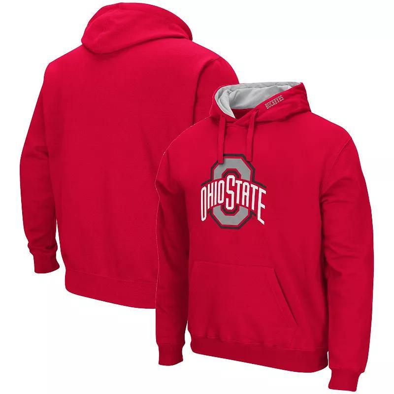 Mens Colosseum Scarlet Ohio State Buckeyes Arch & Logo 3.0 Pullover Hoodie Product Image