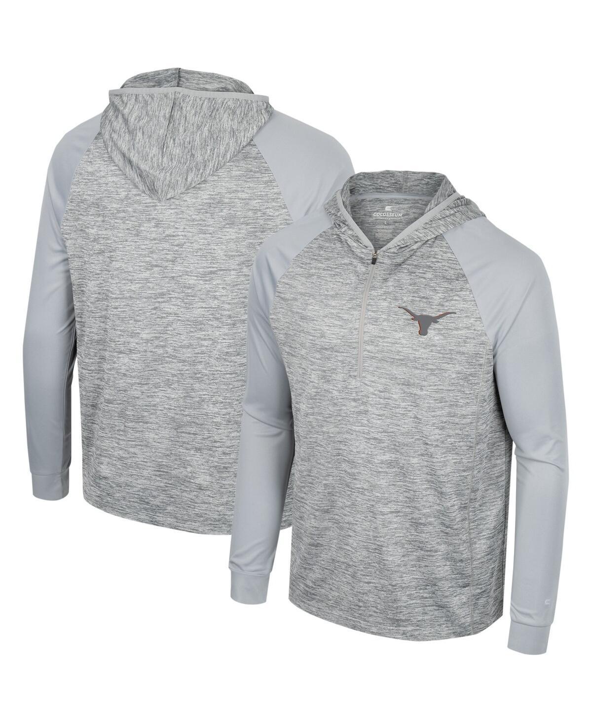 Mens Colosseum Gray Clemson Tigers Cybernetic Raglan Quarter-Zip Hooded Top Product Image