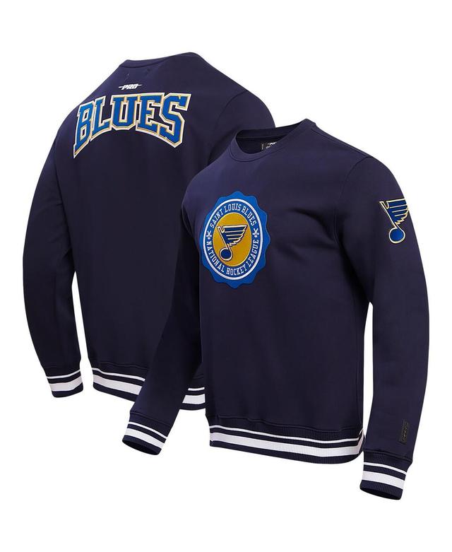 Mens Pro Standard Navy St. Louis Blues Crest Emblem Pullover Sweatshirt Product Image