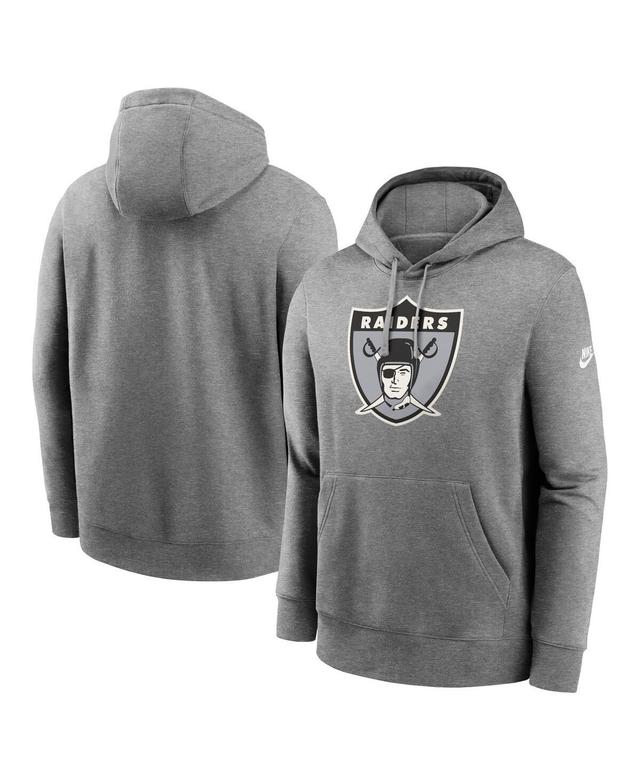 NIKE Men's Heather Gray Las Vegas Raiders Rewind Club Logo Pullover Hoodie In Grey Product Image