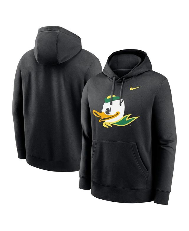 Nike Mens Black Oregon Ducks Primetime Alternate Logo Club Fleece Pullover Hoodie Product Image