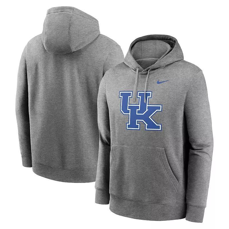 Mens Nike Heather Gray Kentucky Wildcats Primetime Evergreen Club Fleece Pullover Hoodie Product Image