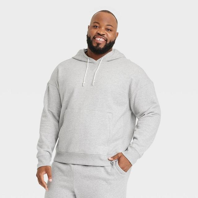 Mens Big Cotton Fleece Hooded Sweatshirt - All In Motion Heathered Light 2XL Product Image