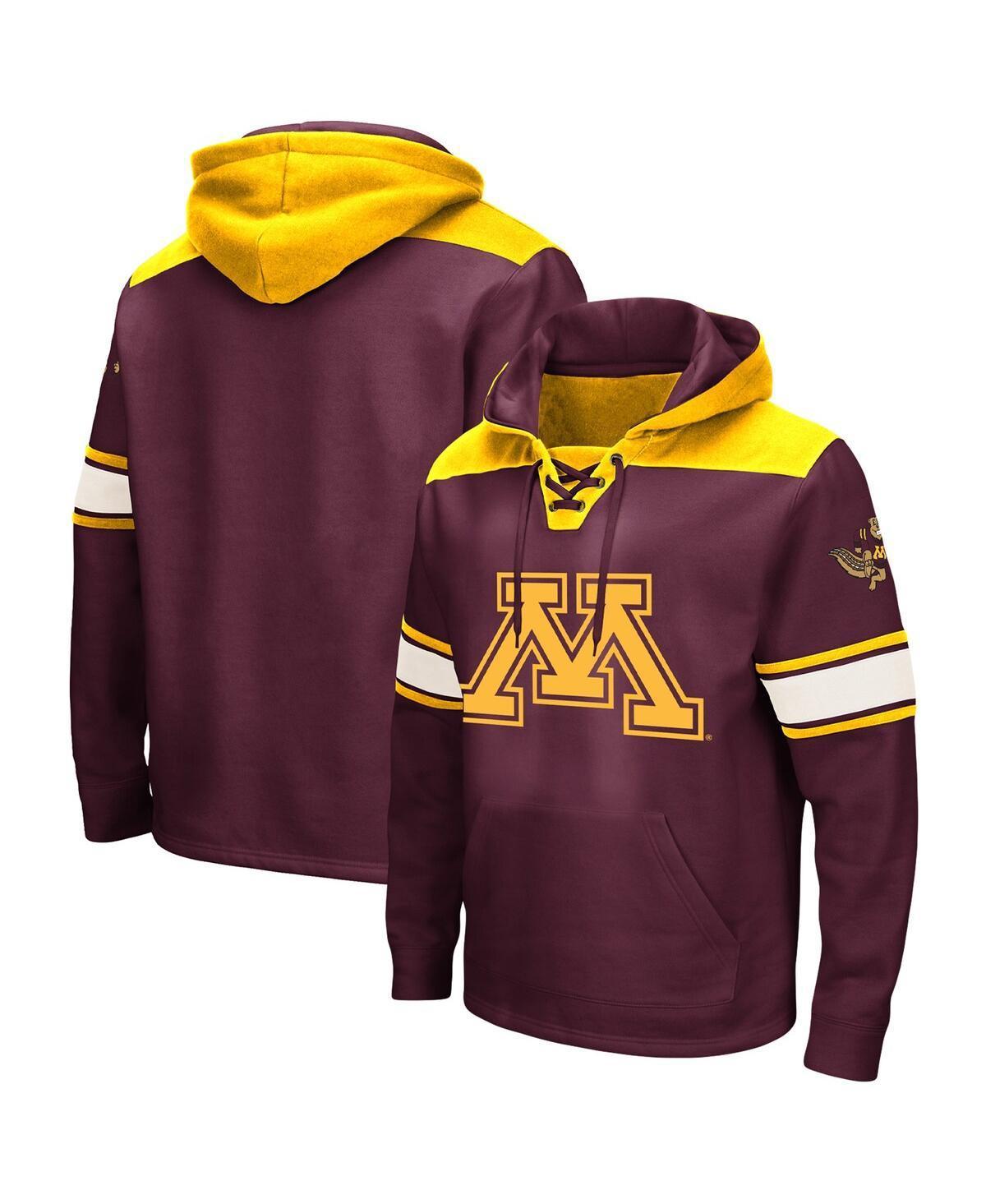 Mens Colosseum Maroon Minnesota Golden Gophers Big & Tall Hockey Lace-Up Pullover Hoodie Product Image