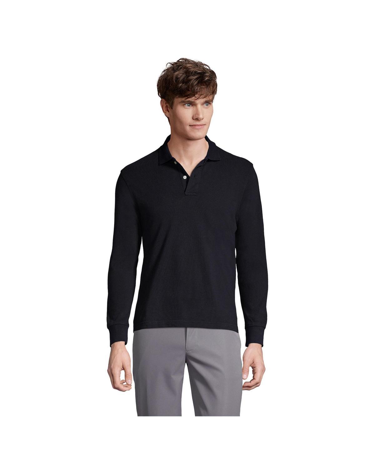 Men's Long Sleeve Mesh Polo Shirt - Lands' End Product Image