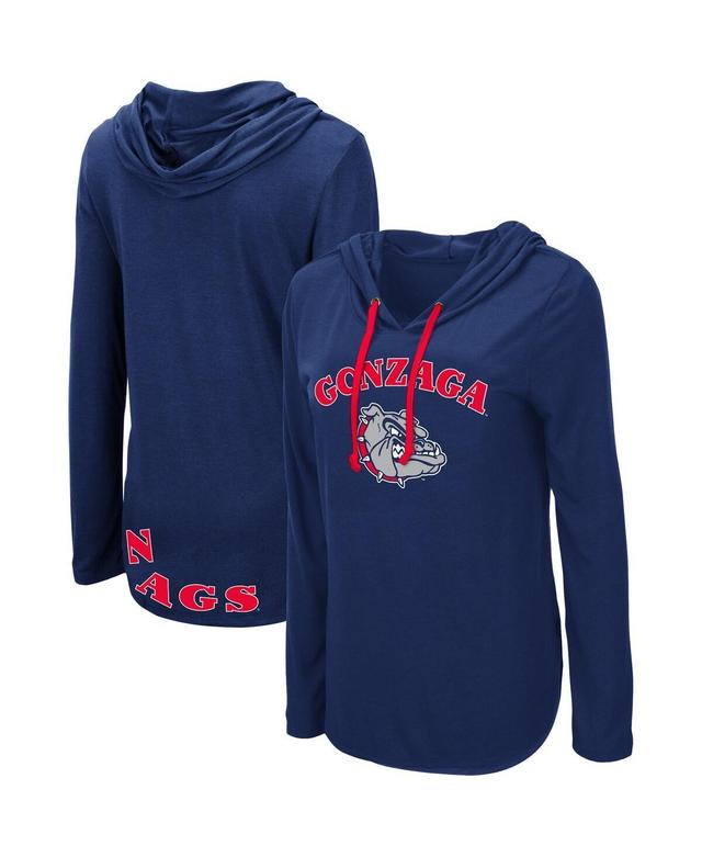 Womens Colosseum Navy Gonzaga Bulldogs My Lover Lightweight Hooded Long Sleeve T-shirt Product Image