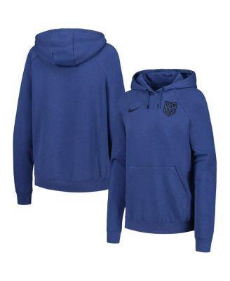 Womens Nike Blue Usmnt Essential Raglan Pullover Hoodie Product Image