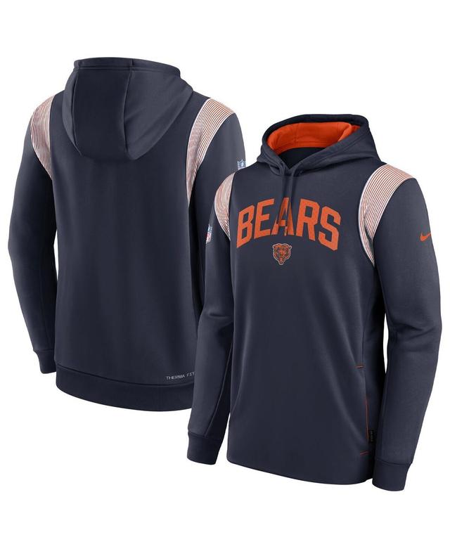 Mens Nike Navy Chicago Bears Sideline Athletic Stack Performance Pullover Hoodie Product Image