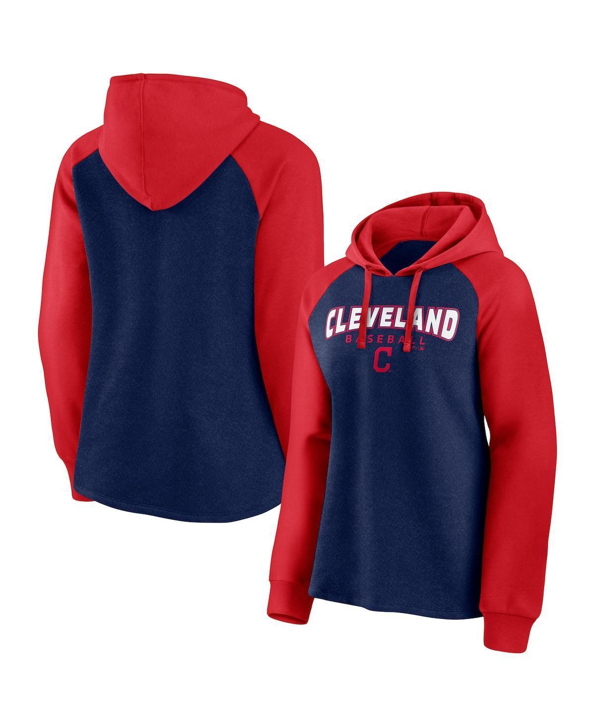 Womens Fanatics Branded Navy Cleveland Indians Recharged Raglan Pullover Hoodie Product Image