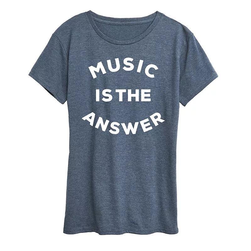 Womens Music is the Answer Graphic Tee Product Image