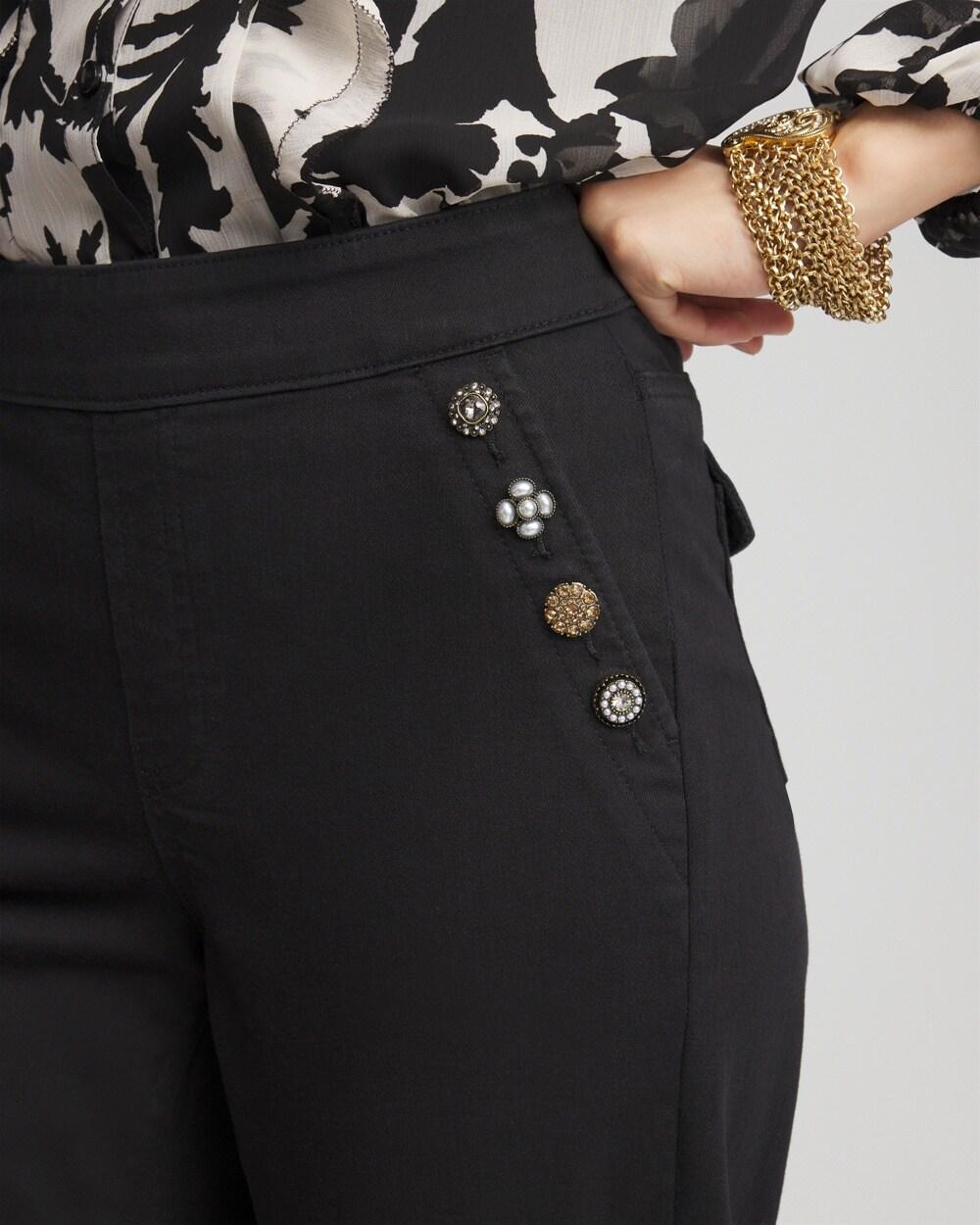 Embellished Wide Leg Pull On Jeans Product Image