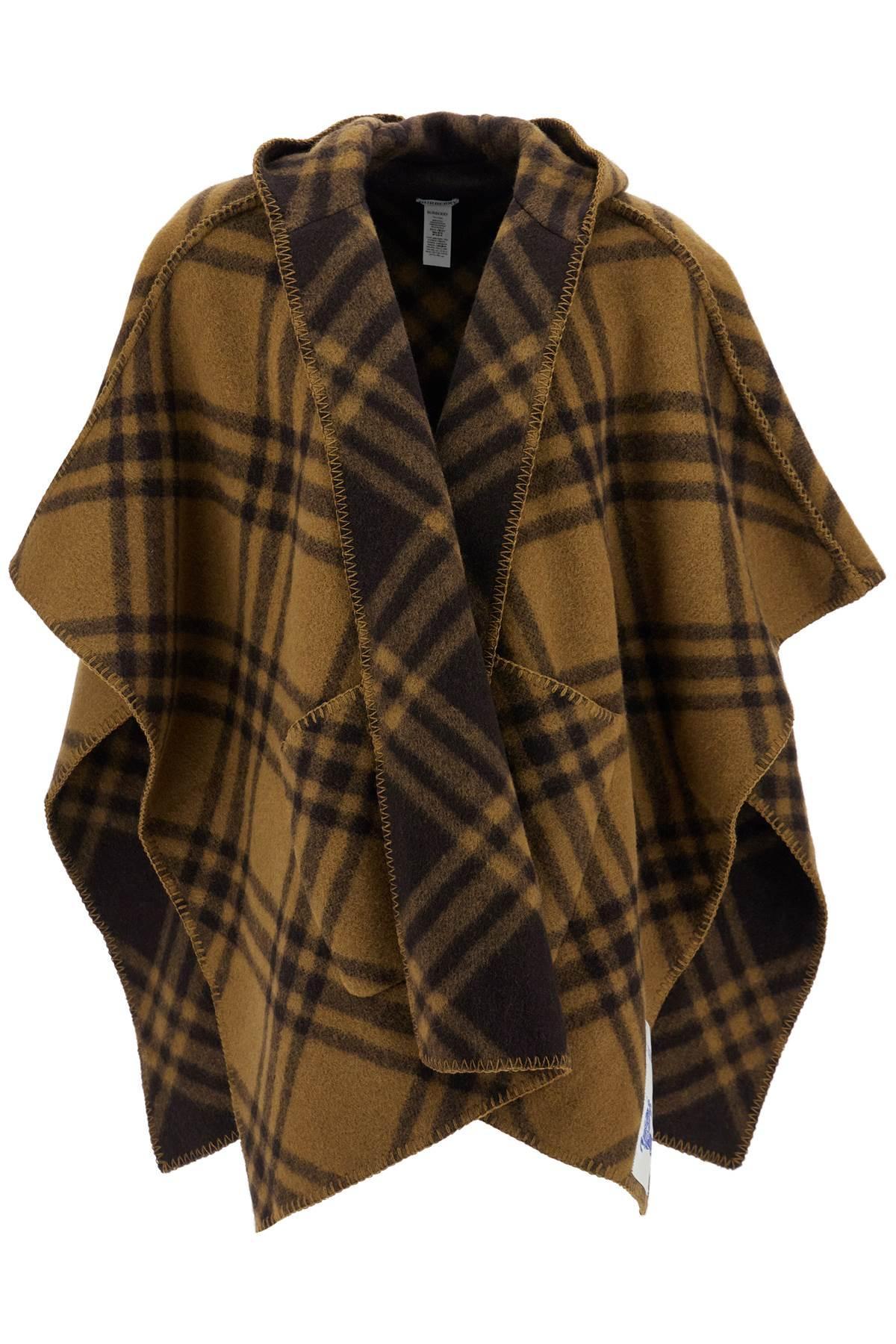 Ered Reversible Wool Cape In Khaki Product Image