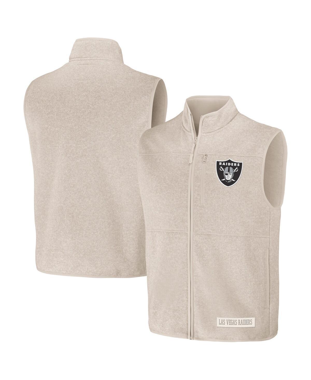 Mens Nfl x Darius Rucker Collection by Fanatics Oatmeal Las Vegas Raiders Full-Zip Sweater Vest - Oatmeal Product Image