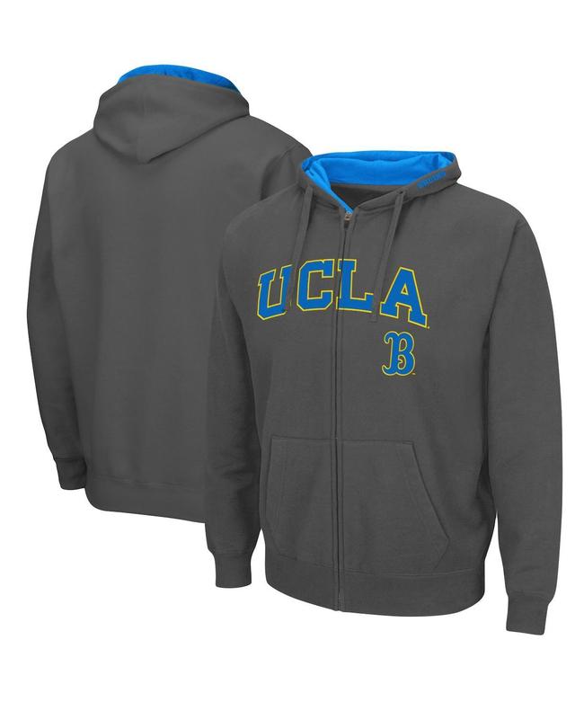 Mens Colosseum Charcoal UCLA Bruins Arch & Logo 3.0 Full-Zip Hoodie Product Image