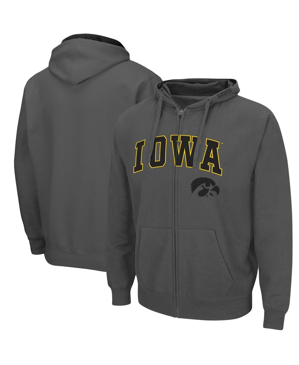 Mens Colosseum Charcoal NDSU Bison Arch & Logo 3.0 Full-Zip Hoodie Product Image