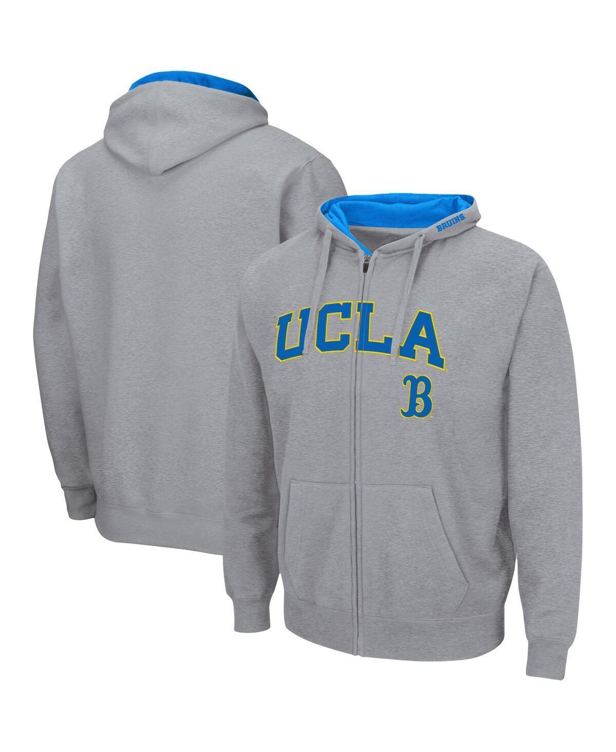 Mens Colosseum Charcoal UCLA Bruins Arch & Logo 3.0 Full-Zip Hoodie Product Image