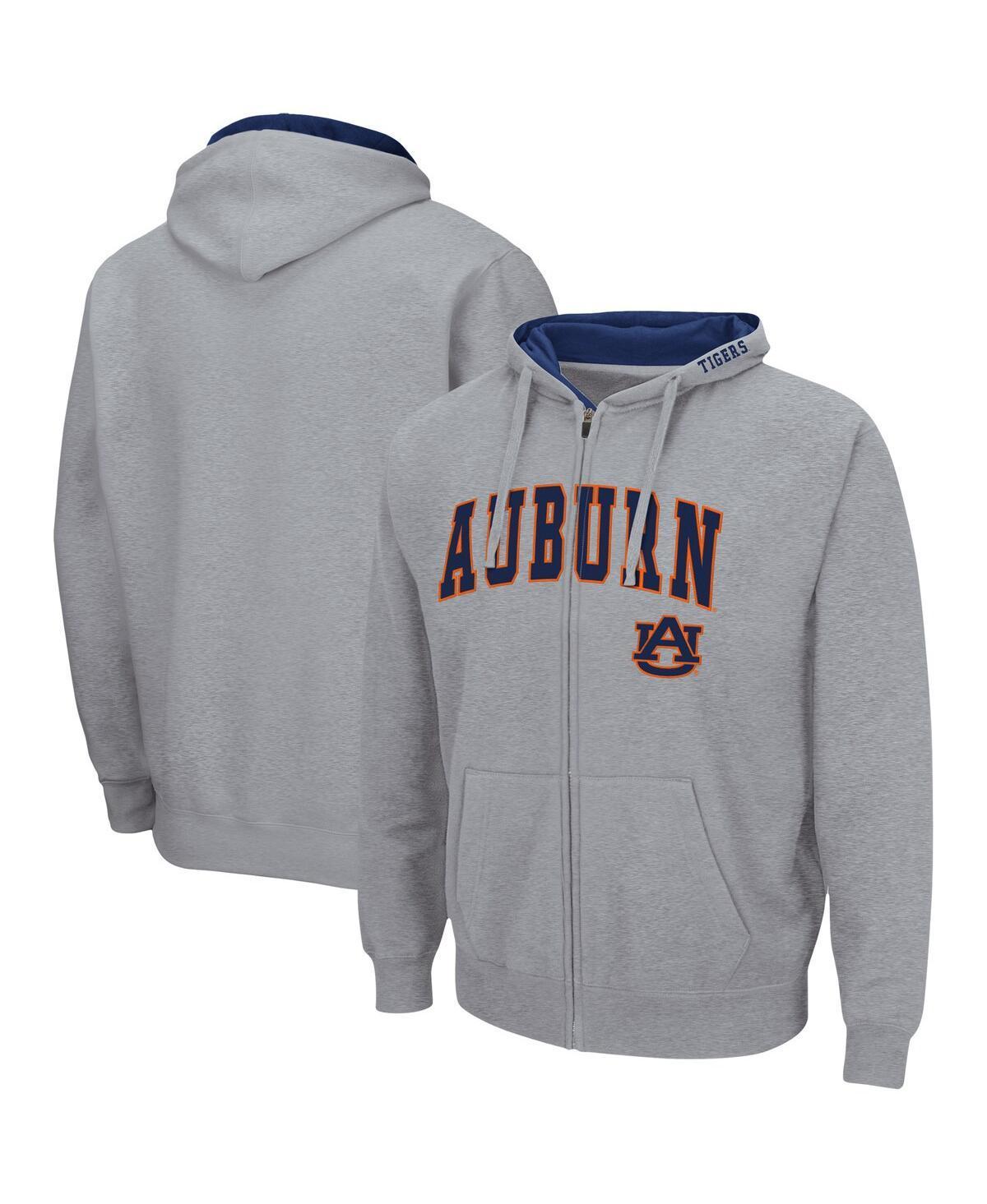 Mens Colosseum Heathered Gray Auburn Tigers Arch & Logo 3.0 Full-Zip Hoodie AUB Grey Product Image