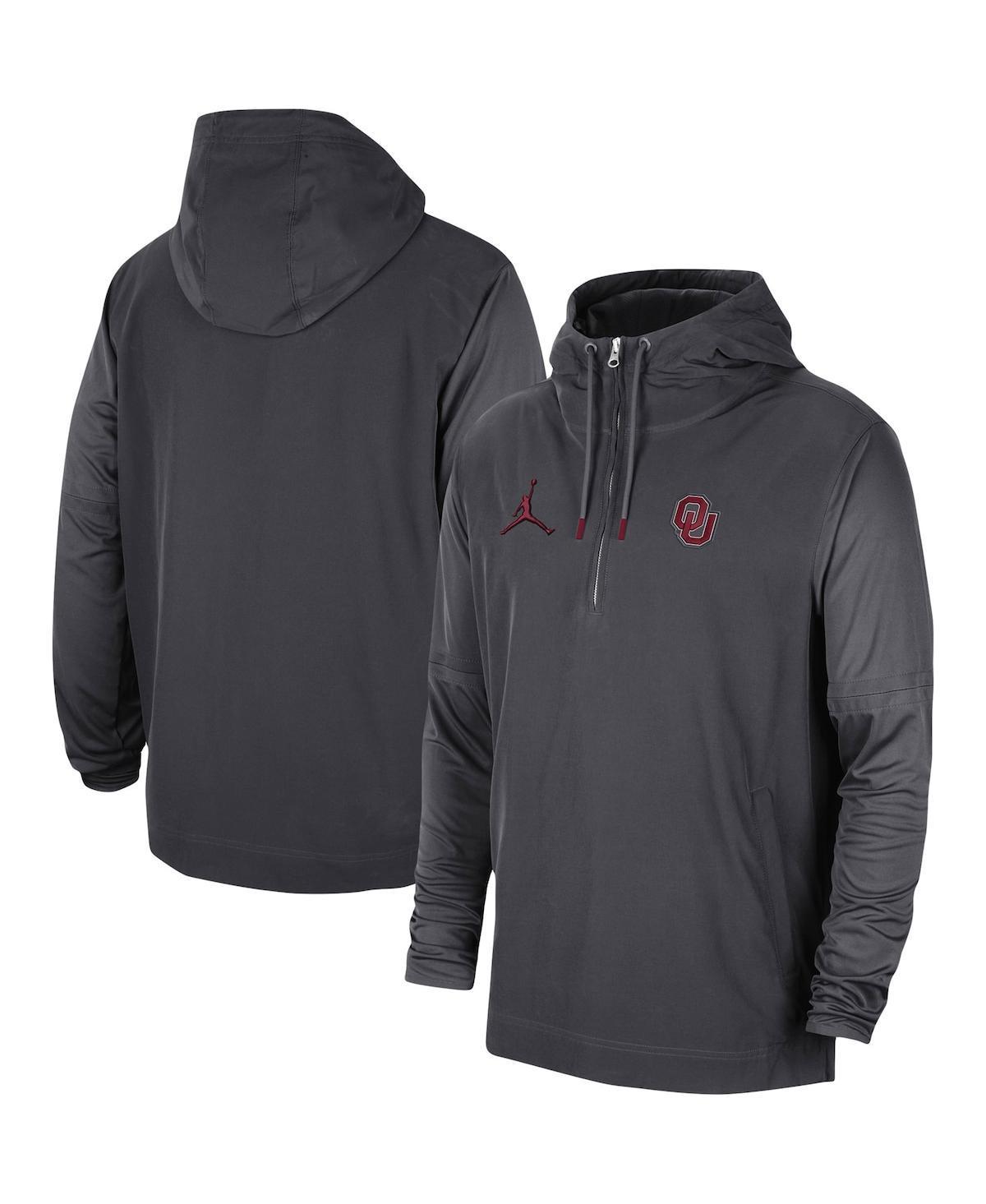 Mens Jordan Anthracite Oklahoma Sooners Player Half-Zip Jacket Product Image